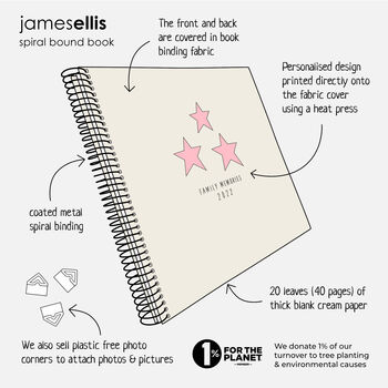 Personalised Typographic Spiral Bound Book, 9 of 10