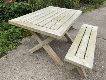 Outdoor Table With X Legs, 2 of 4