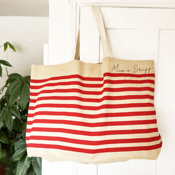 Personalised Name/Text Oversized Stripe Bag, 3 of 4