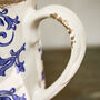 Solene Blue Botanical Pitcher Jug Vase, thumbnail 5 of 7