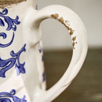 Solene Blue Botanical Pitcher Jug Vase, 5 of 7