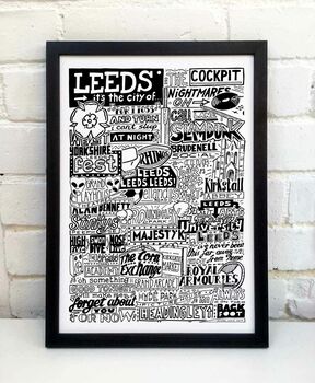 Leeds Landmarks Print Typography Poster, 6 of 10