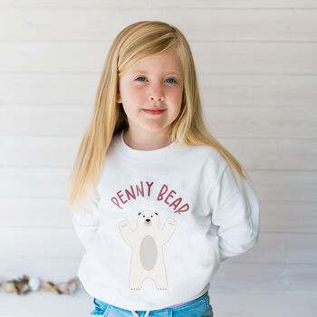 Personalised Kids Polar Bear Family Christmas Jumper, 2 of 10