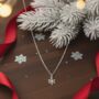 Sterling Silver Christmas Snowflake Charm Necklace, thumbnail 4 of 8
