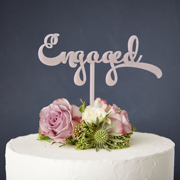 Calligraphy 'Engaged' Cake Topper, 5 of 5