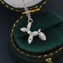 Tiny Balloon Dog Pendant Necklace In Sterling Silver, thumbnail 3 of 11