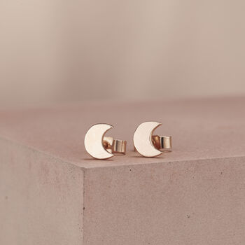 Crescent Moon Stud Earrings, 3 of 11