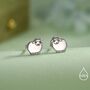 Fluffy Sheep Stud Earrings In Sterling Silver, thumbnail 1 of 12