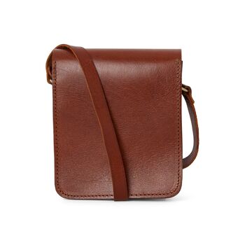 Small Leather Crossbody Messenger Bag, 5 of 11