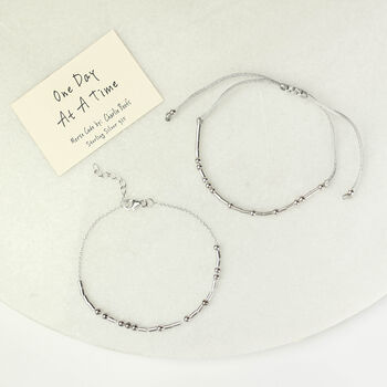 One Day At A Time Morse Code Bracelet In Sterling Silver 925, 4 of 8
