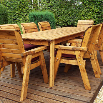 Eight Seater Rectangular Garden Table Table Set, 3 of 4