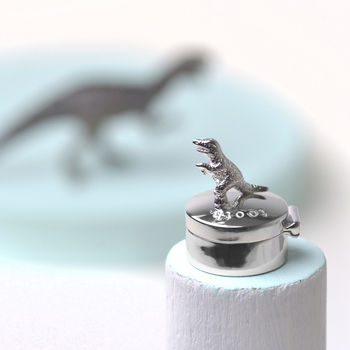 Sterling Silver Dinosaur First Tooth Box, 3 of 7