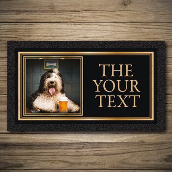 Personalised Bar Runner And Coasters Dog And Beer, 3 of 8