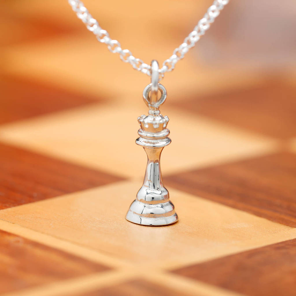 silver chess piece necklace by lily charmed | notonthehighstreet.com