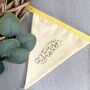 Bunting In Butter Yellow With Ditsy Floral Flowers. Bunting Flags Girls Bedroom, Personalised Baby Room Garland Name Banner, thumbnail 12 of 12