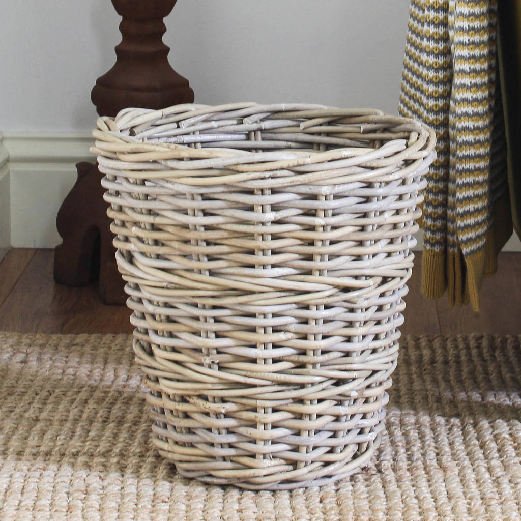 round willow wastepaper bin by marquis & dawe