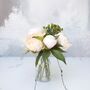 Peony And Green Berry Artificial Garden Bouquet, thumbnail 5 of 5