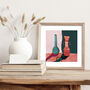 Teal And Terracotta Ceramic Vases Print, thumbnail 2 of 7