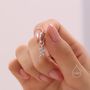 Leaf Charm Huggie Hoop Earrings In Sterling Silver, thumbnail 2 of 11
