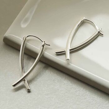 Sterling Silver Crossover Hoops, 3 of 5
