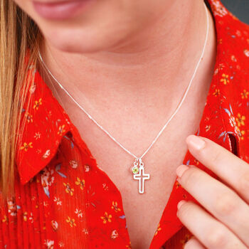 Personalised Silver Cross Confirmation Necklace, 3 of 11