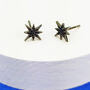 Black Rhodium Plated Sparkling Star Stud Earrings, thumbnail 1 of 2