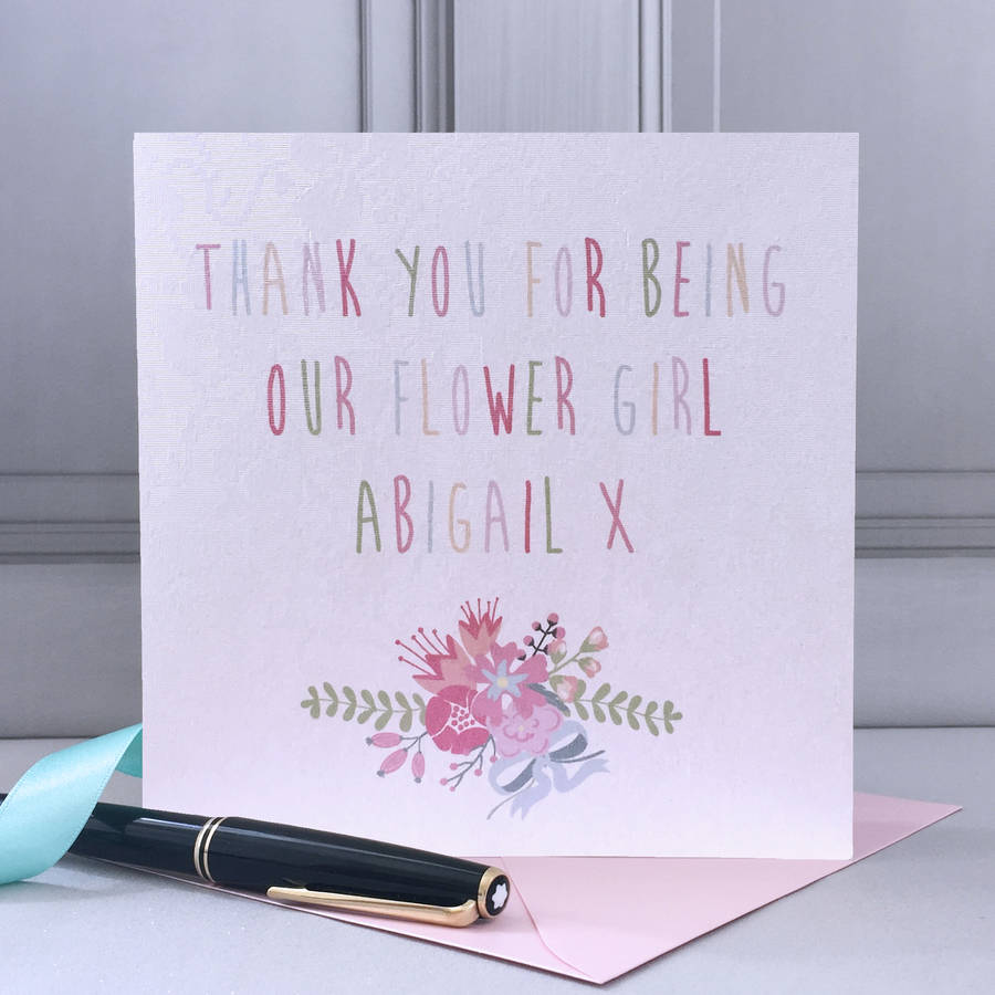 Personalised Flower Girl Wedding Thank You Card By apple of my eye ...