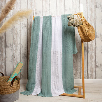 Cotton Striped Blanket Beginner Crochet Kit, 3 of 9
