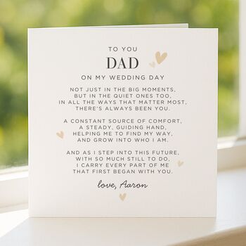For Dad On My Wedding Day Personalised Card, 4 of 6