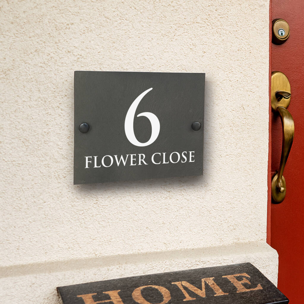 Personalised Classic Slate House Number Sign, 1 of 2