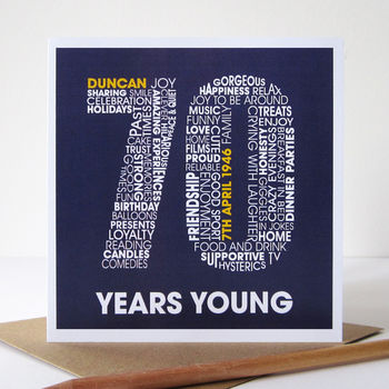 personalised 70th birthday card by mrs l cards | notonthehighstreet.com