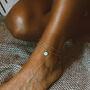 Terra 18ct Gold Plated Amazonite Anklet, thumbnail 3 of 6