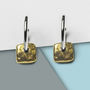 Silver Hoop Earrings With Vermeil Square, thumbnail 2 of 5