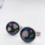 Cufflinks With Baby's Breath And Red Flowers, thumbnail 2 of 12
