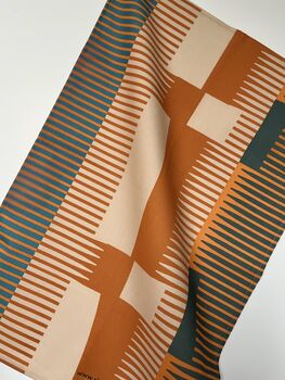 Combed Stripe Tae Towel Burnt Orange, 3 of 4