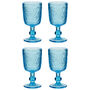 Set Of Four Bright Blue Paisley Wine Goblets, thumbnail 2 of 5