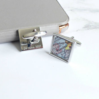 Personalised Map Location Square Cufflinks, 4 of 6