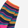 Women's Navy Blue Rainbow Stripe Bamboo Socks, thumbnail 3 of 4
