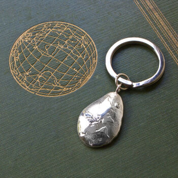 The World Is Your Oyster Sterling Silver Keyring, 3 of 5