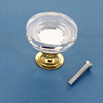 Alchemy Brass Clear Glass Cupboard Door Handles, 6 of 8