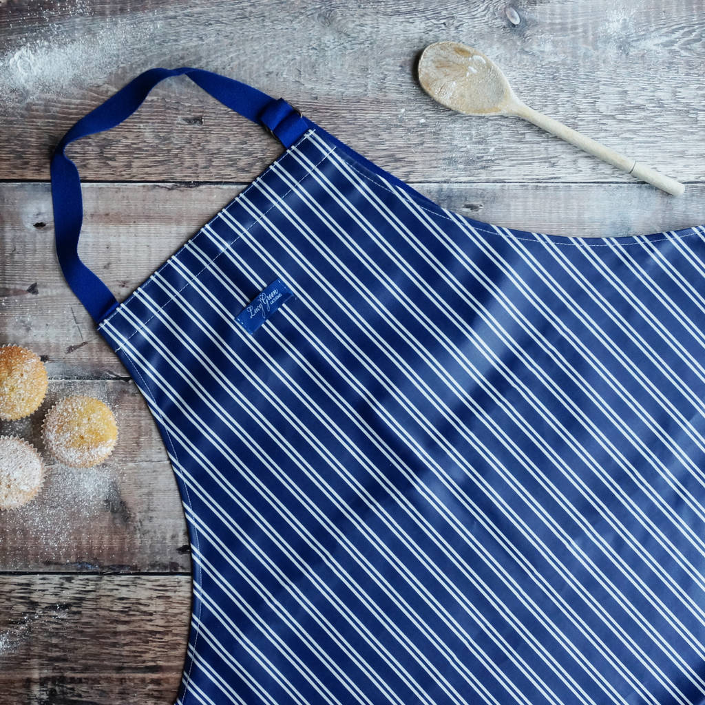 ‘blue striped’ wipe clean apron by lucy green designs ...