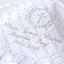 Personalised White Cotton Knitted Christening Shawl, thumbnail 2 of 7