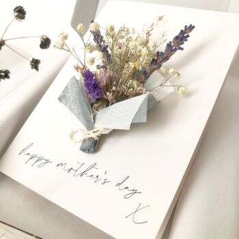 Mothers Day Everlasting Dried Flower Bouquet Card, 7 of 8