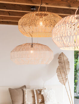 Extra Large White Rattan Lampshade, 5 of 5