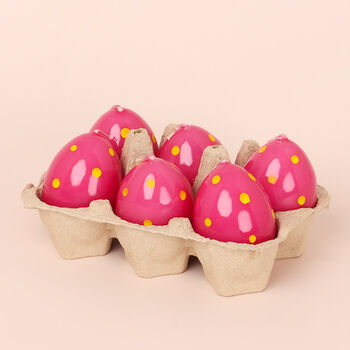 G Decor Set Of Six Easter Egg Candles Pink, 4 of 5