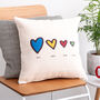 Personalised Family Of Hearts Cushion, thumbnail 3 of 7