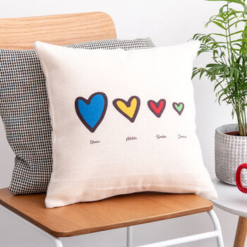 Personalised Family Of Hearts Cushion, 3 of 7