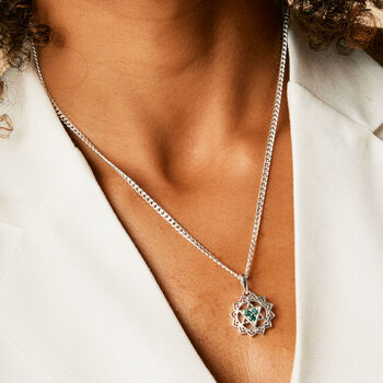 Heart Chakra Emerald Sterling Silver Necklace, 3 of 12