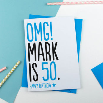50th Birthday Card Omg Personalised, 2 of 3