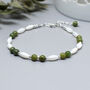 Jade Bracelet With Mother Of Pearl, Sterling Silver Or 14ct Gold Fill, thumbnail 1 of 4